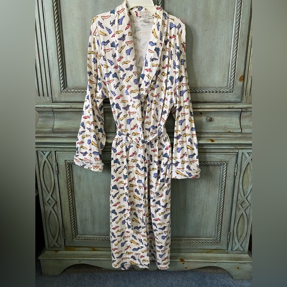 Nordstrom Intimates & Sleepwear Cotton Wrap Robe In Shoe Print With